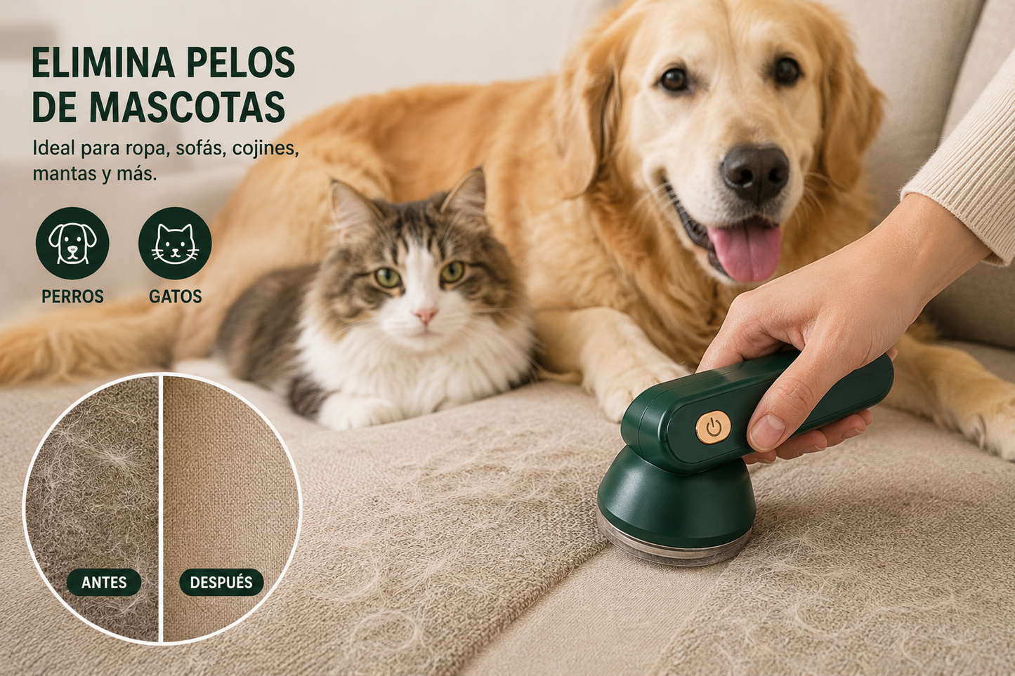 LintPro™ | Quitapelusas Recargable de Alta Precisión